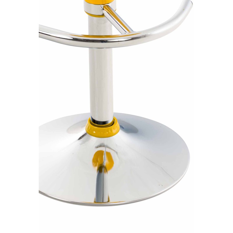 Taburete de bar amarillo con forma de silla de montar