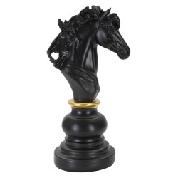 Caballo negro y dorado, montura eterna de las dinastías – 14 x 11 x 27 cm