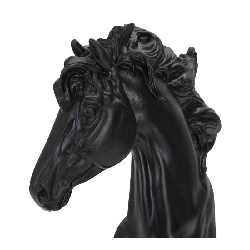 Caballo negro y dorado, montura eterna de las dinastías – 14 x 11 x 27 cm