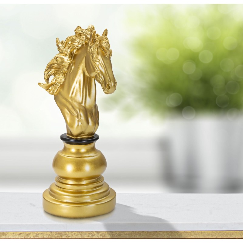 Caballo dorado y negro, Jinete del Absoluto – CM 14X11X27