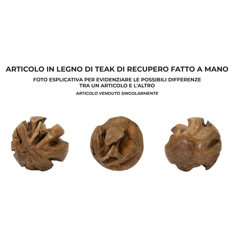 Esfera monumental de teca, globo de la autenticidad – CM Ø 50