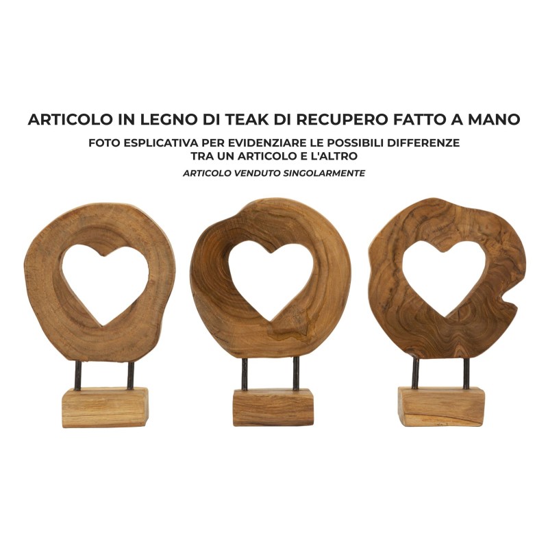 Escultura compacta de teca Hasi – CM 20X10X28