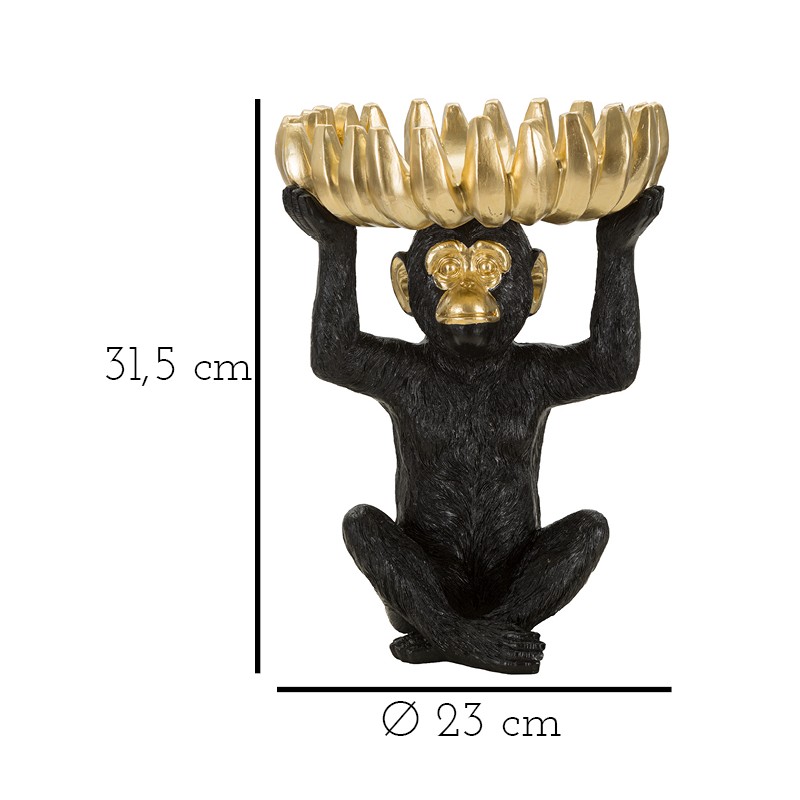 BANDEJA DE PLÁTANO CON FORMA DE MONO CM Ø 23X31.5