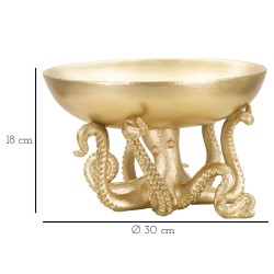 Bandeja con forma de pulpo, 30 cm de diámetro x 18 cm