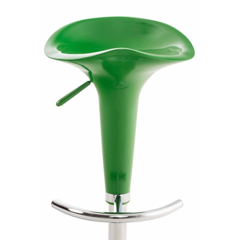 Taburete de bar con forma de silla de montar verde