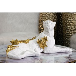 LEOPARDO BLANCO/DORADO CM 53X21.5X24