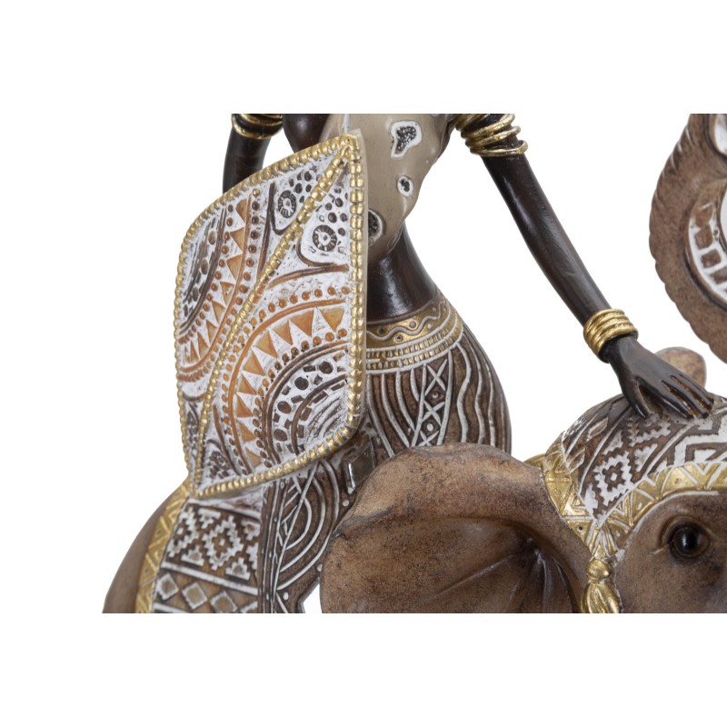 Masai tribal con elefante, 22,5 x 12 x 32,5 cm