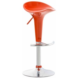 Taburete de bar con forma de silla de montar naranja