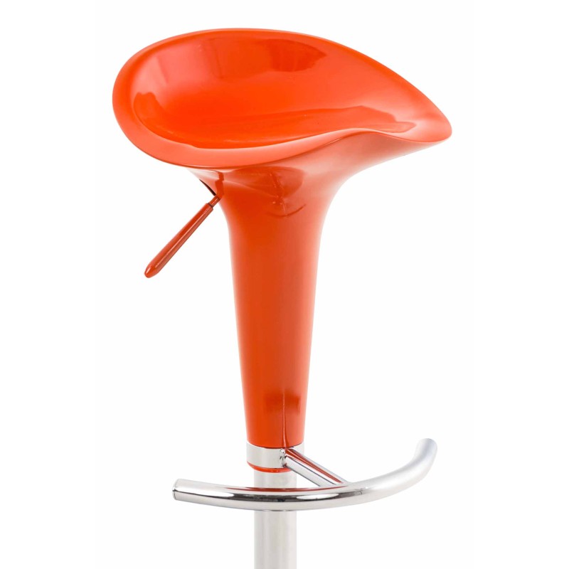 Taburete de bar con forma de silla de montar naranja