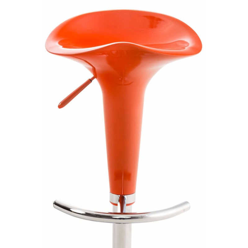 Taburete de bar con forma de silla de montar naranja