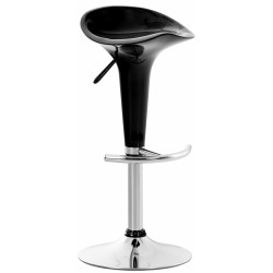 Taburete de bar con asiento de silla de montar negro