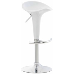 Taburete de bar blanco con forma de silla de montar
