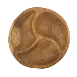 BANDEJA DE 3 PIEZAS DE TECA CM Ø 25,5X3