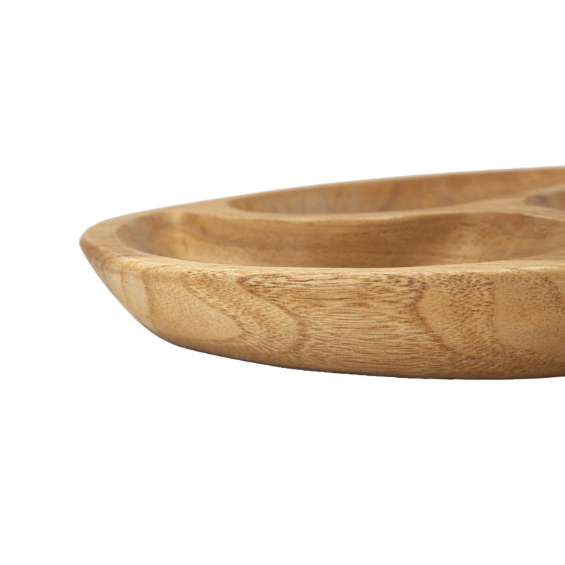 BANDEJA DE 3 PIEZAS DE TECA CM Ø 25,5X3