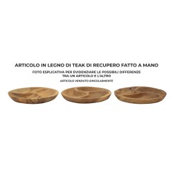 BANDEJA DE 3 PIEZAS DE TECA CM Ø 25,5X3