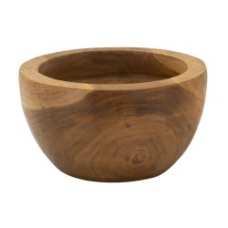 Bandeja sencilla de teca ERUSI, 15 x 9,5 cm de diámetro