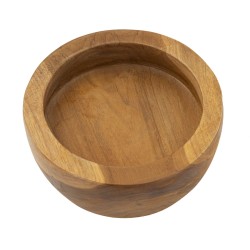 Bandeja sencilla de teca ERUSI, 15 x 9,5 cm de diámetro