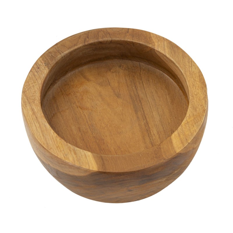 Bandeja sencilla de teca ERUSI, 15 x 9,5 cm de diámetro