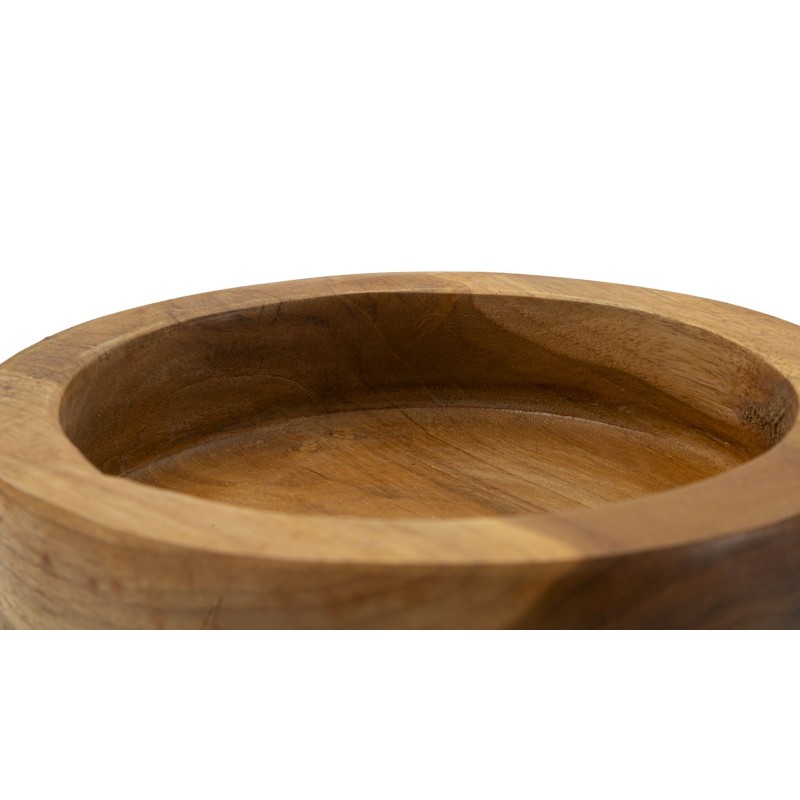 Bandeja sencilla de teca ERUSI, 15 x 9,5 cm de diámetro