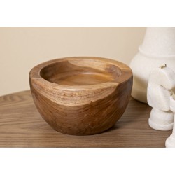 Bandeja sencilla de teca ERUSI, 15 x 9,5 cm de diámetro