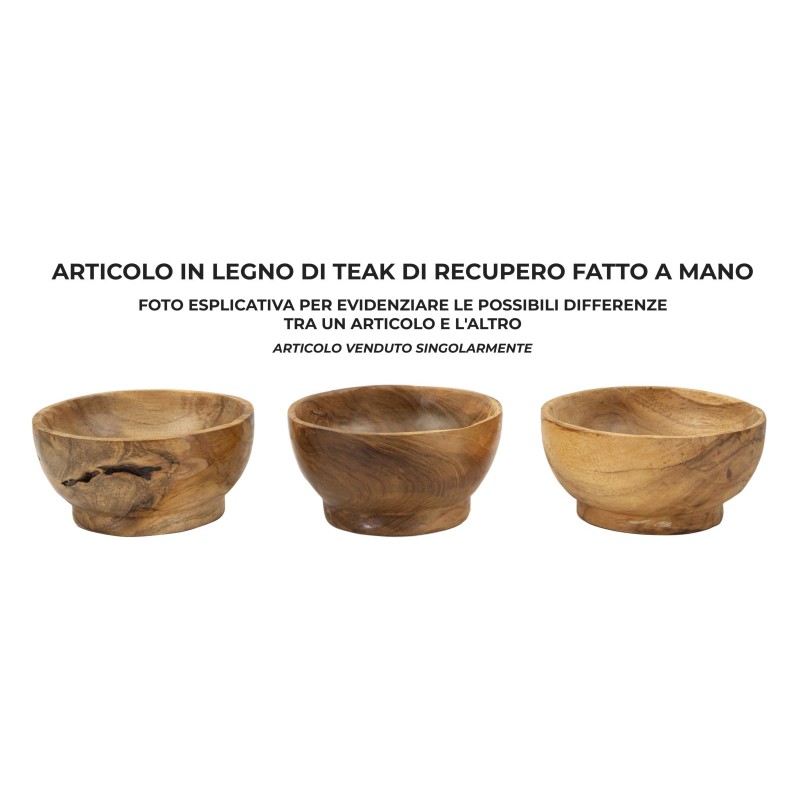 Tablero de mesa Butot de teca, 15 x 8 cm de diámetro