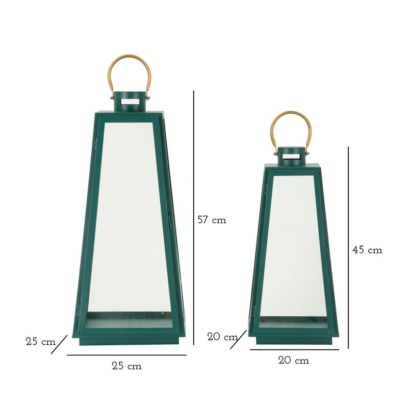 Juego de linternas Grent, 2 unidades, Ø 25 x 25 x 57 cm - 20 x 20 x 45 cm