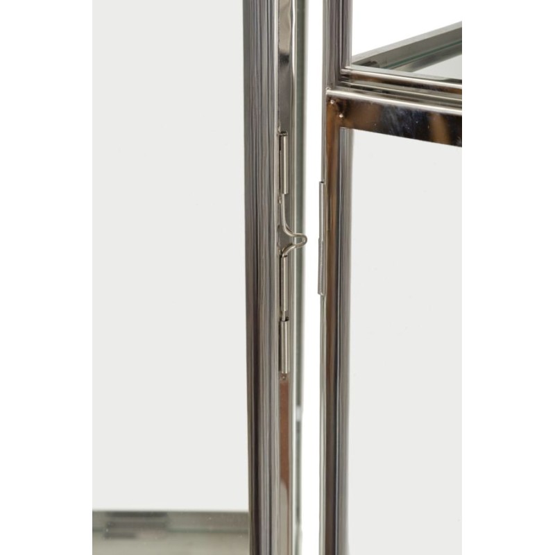 Juego de 3 faroles plateados (22 x 22,5 x 70,5 cm - 18 x 18,5 x 50 cm - 14 x 14,5 x 38 cm)