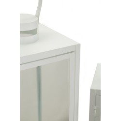 Lote de 3 linternas blancas (22x22x66 cm - 18x18x49,5 cm - 14x14x39 cm)