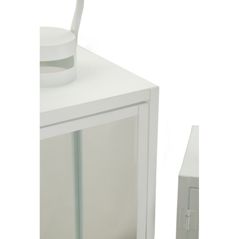 Lote de 3 linternas blancas (22x22x66 cm - 18x18x49,5 cm - 14x14x39 cm)