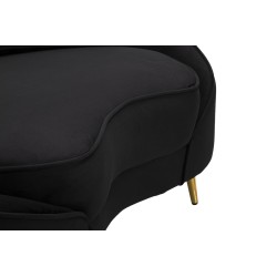 Sofá Oslo de 2 plazas negro con cojines, 148x84x68 cm – Lujo moderno y acabado elegante