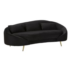 Sofá Oslo de 3 plazas negro con cojines 185x84x68 cm – Presencia imponente y refinamiento elegante