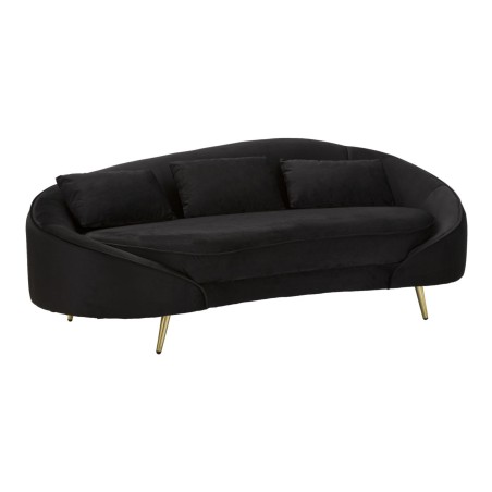 Sofá Oslo de 3 plazas negro con cojines 185x84x68 cm – Presencia imponente y refinamiento elegante