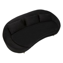 Sofá Oslo de 3 plazas negro con cojines 185x84x68 cm – Presencia imponente y refinamiento elegante