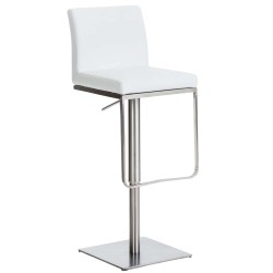 Taburete de bar Panama E en piel sintética blanca