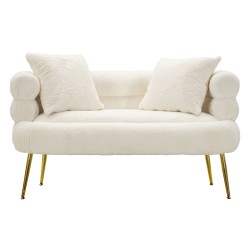 Sofá Soffy Plus con cojines 133x68x69 cm – Lujosa suavidad y diseño refinado