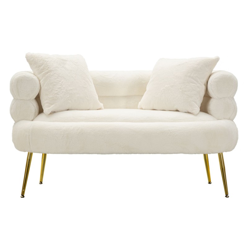 Sofá Soffy Plus con cojines 133x68x69 cm – Lujosa suavidad y diseño refinado