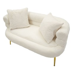 Sofá Soffy Plus con cojines 133x68x69 cm – Lujosa suavidad y diseño refinado