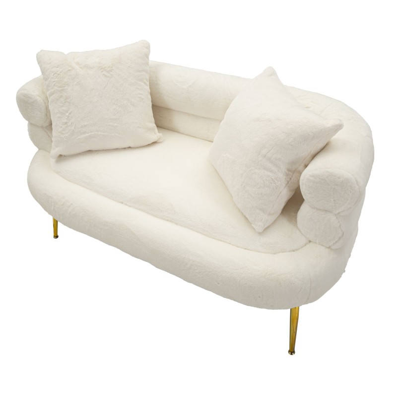 Sofá Soffy Plus con cojines 133x68x69 cm – Lujosa suavidad y diseño refinado