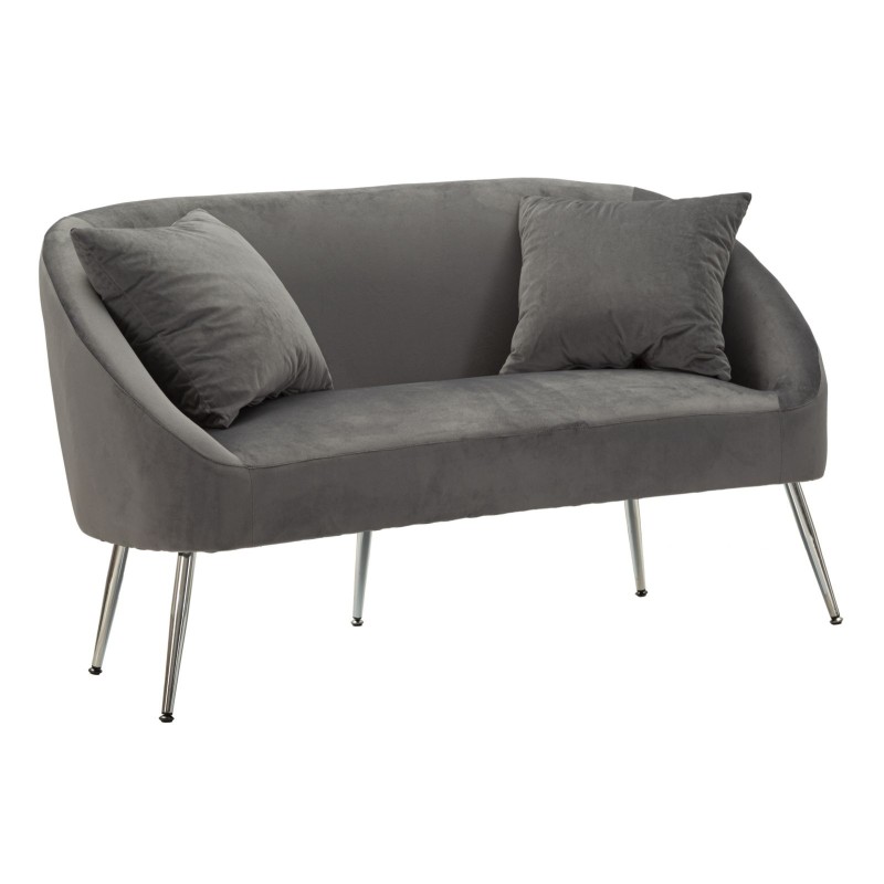 Sofá plateado con cojines 137x69x79 cm – Elegancia brillante y confort sofisticado