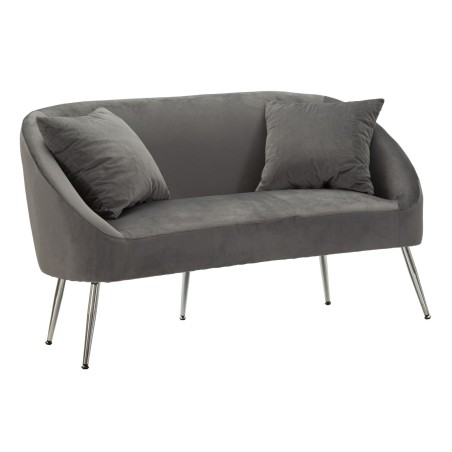 Sofá plateado con cojines 137x69x79 cm – Elegancia brillante y confort sofisticado