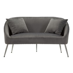 Sofá plateado con cojines 137x69x79 cm – Elegancia brillante y confort sofisticado