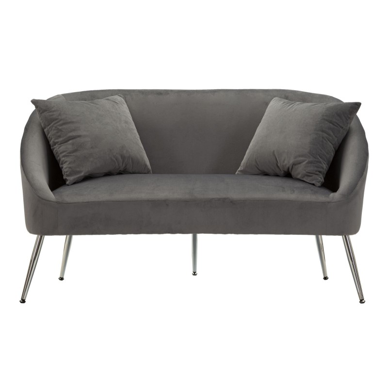 Sofá plateado con cojines 137x69x79 cm – Elegancia brillante y confort sofisticado
