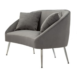 Sofá plateado con cojines 137x69x79 cm – Elegancia brillante y confort sofisticado