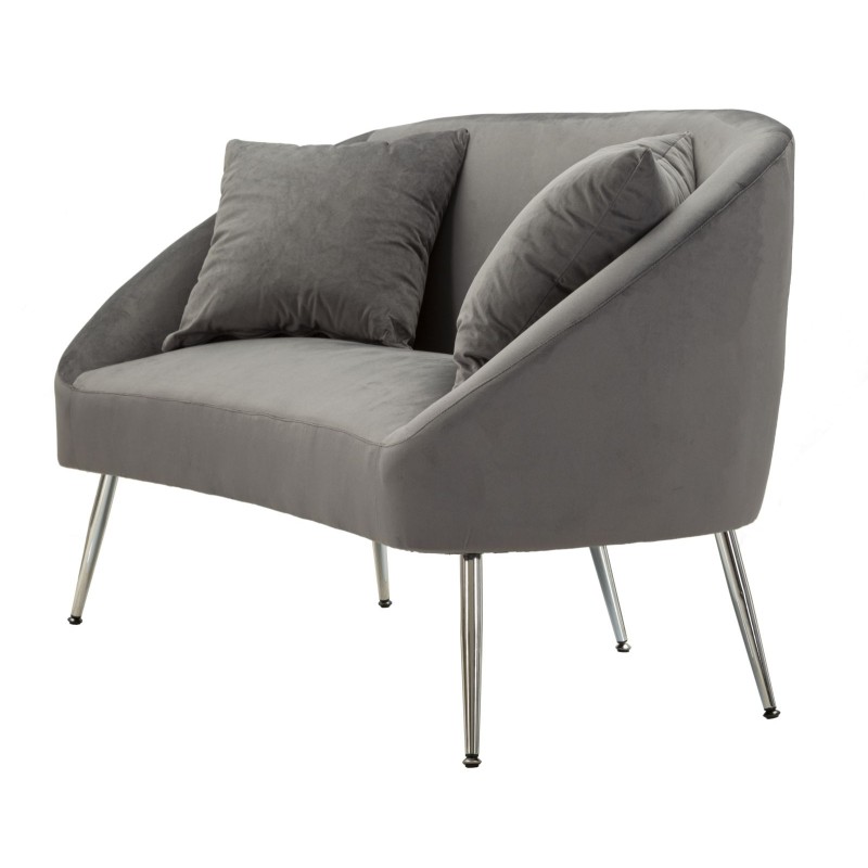 Sofá plateado con cojines 137x69x79 cm – Elegancia brillante y confort sofisticado