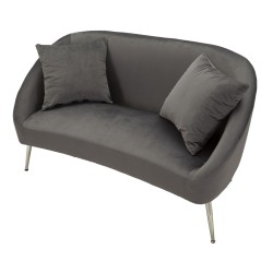 Sofá plateado con cojines 137x69x79 cm – Elegancia brillante y confort sofisticado