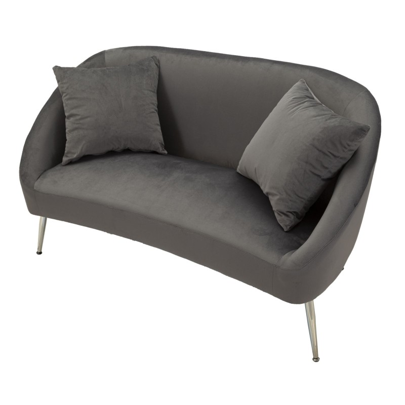 Sofá plateado con cojines 137x69x79 cm – Elegancia brillante y confort sofisticado