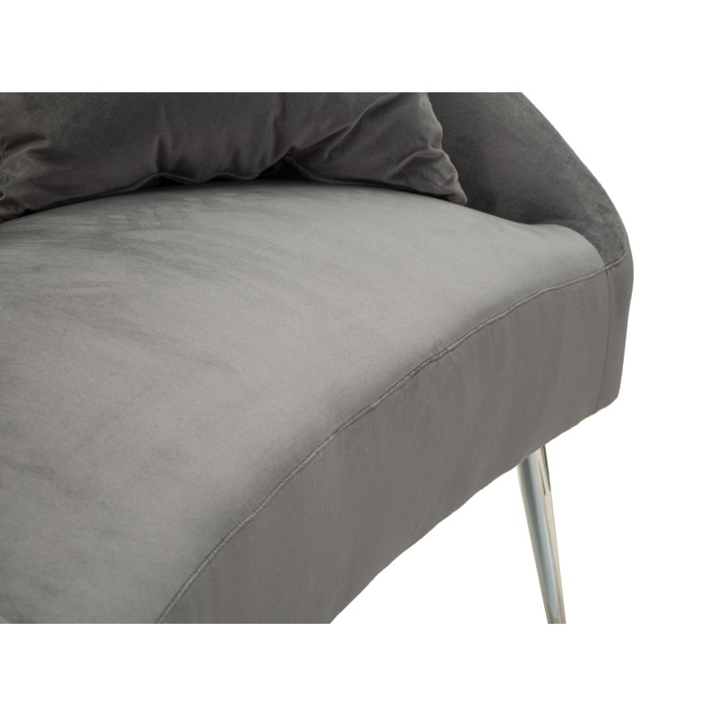 Sofá plateado con cojines 137x69x79 cm – Elegancia brillante y confort sofisticado