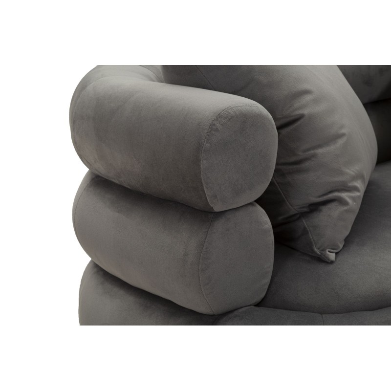 Sofá Silvery Plus con cojines 133x68x69 cm – Refinamiento metálico y estilo moderno