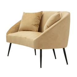 Sofá Browy con cojines 137x69x79 cm – Presencia cálida y confort de lujo