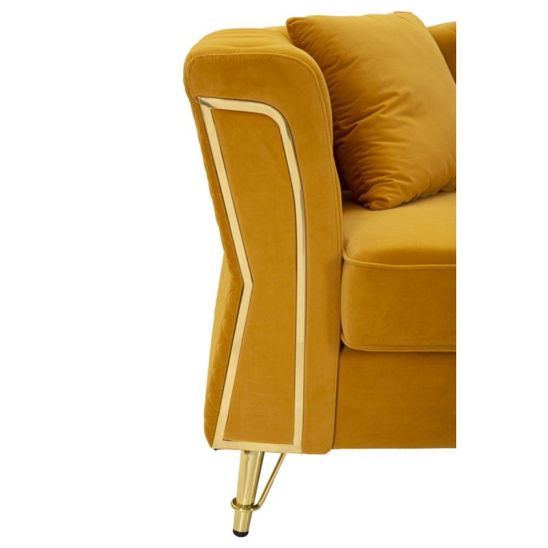 Sofá Emy color mostaza con cojines 162x83x76 cm – Color vibrante y confort refinado